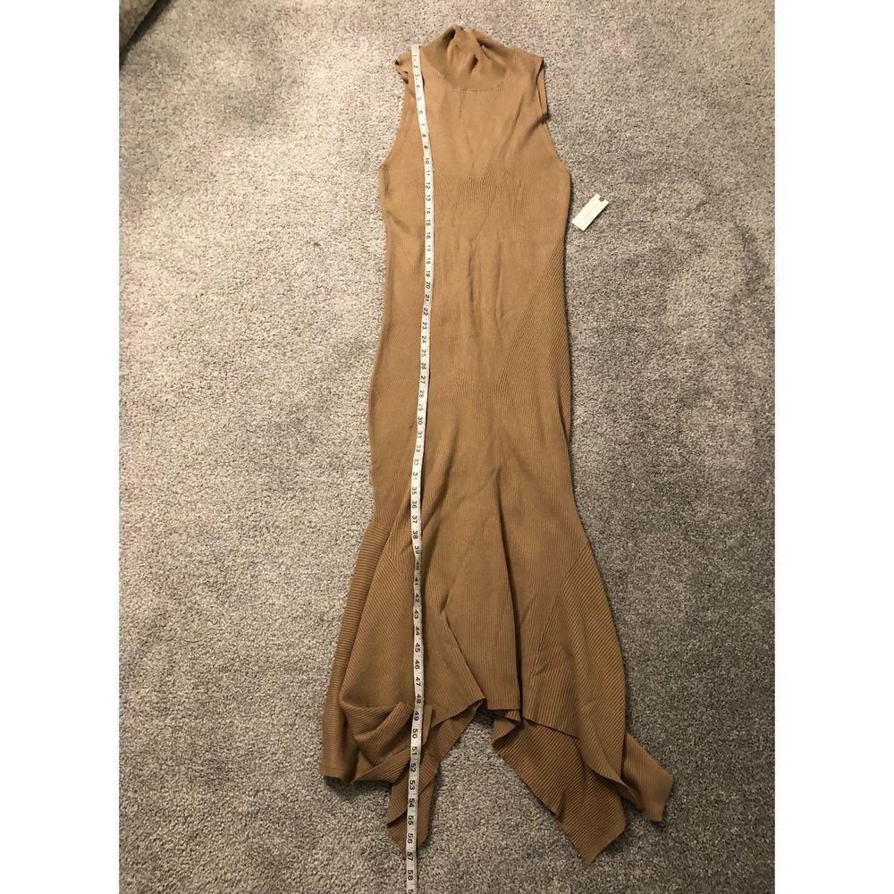 NEW Anthropologie Mock Neck Midi Handkerchief Hem Dress in Cedar Size Large - Picture 13 of 15